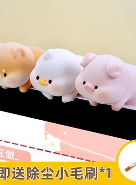 工位摸鱼搭子毛绒挂件电脑