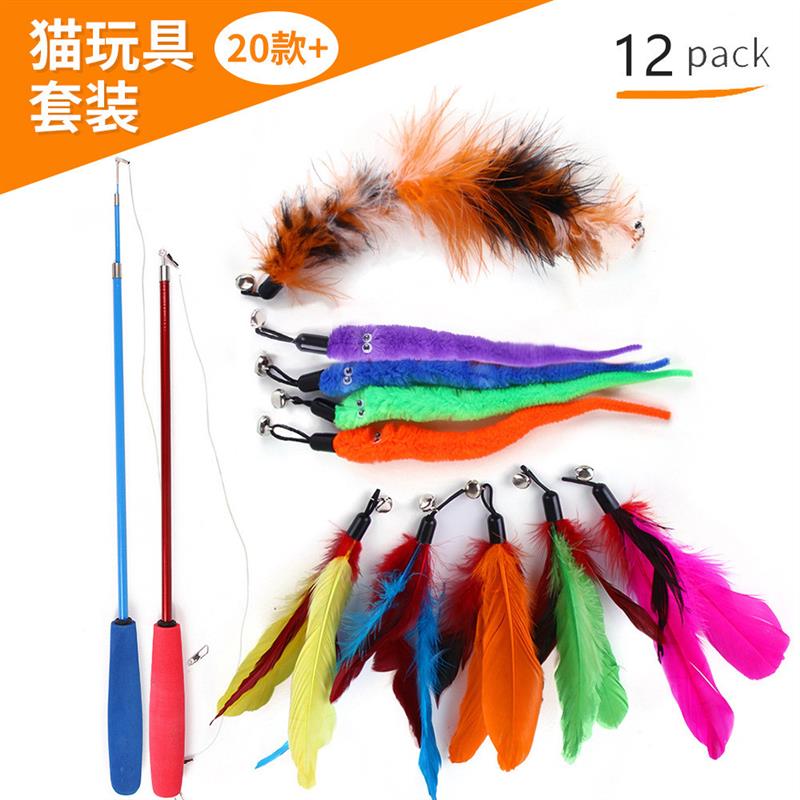 跨境新款宠物猫玩具套装可
