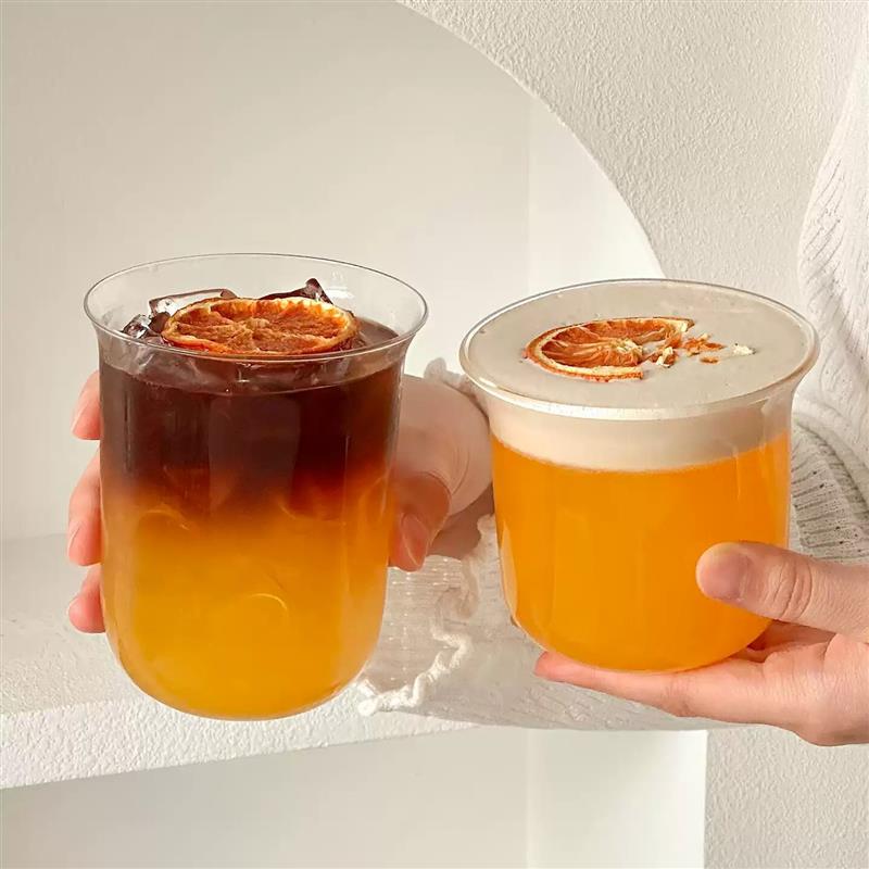 可爱阔口杯轻薄玻璃杯冷饮