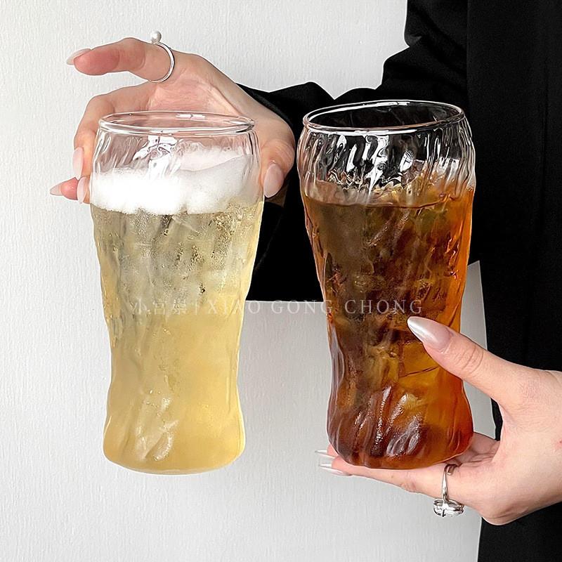 高颜值复古水纹杯冰美式拿