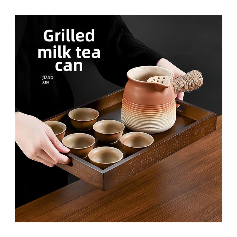 围炉煮茶烤奶壶罐罐壶室内可干烧茶壶套装家用煮茶器陶壶侧把茶壶