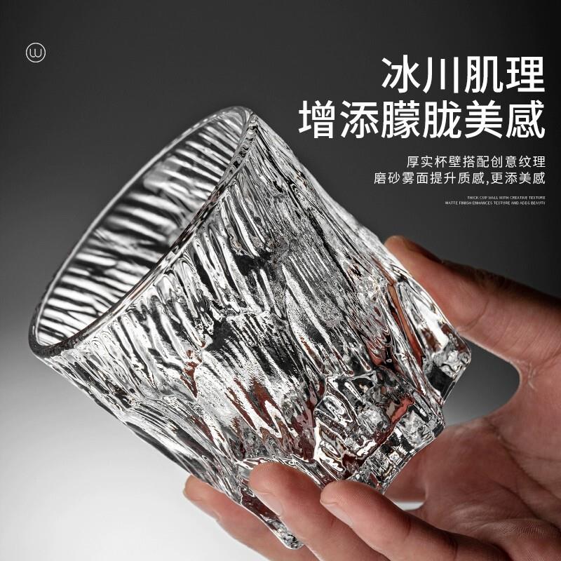 家用水杯套装复古浮雕冰川