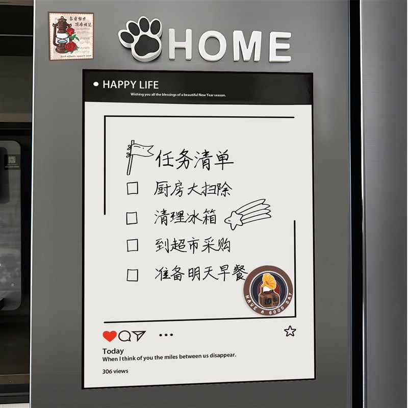 冰箱磁吸留言板磁贴装饰计