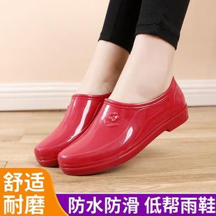 男 牛筋底雨鞋 女浅口水鞋 防水防滑加绒短筒低帮工作厨房劳保鞋 胶鞋