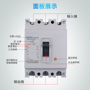 330过载短路250A保护63自动空气开关100A 正泰塑壳断路器NM10 100