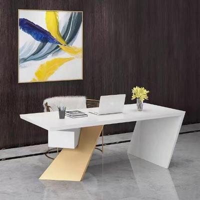 北欧实木老板桌家用创意多功能办公桌带抽屉经理台式电脑桌椅组合