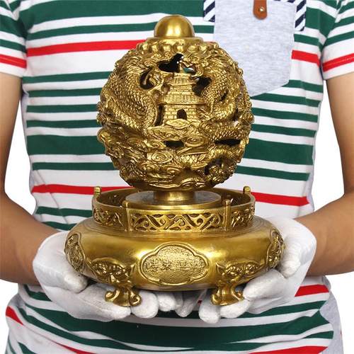 黄铜器工艺品黄铜鼎黄铜九转乾坤炉摆件黄铜九转乾坤鼎摆件