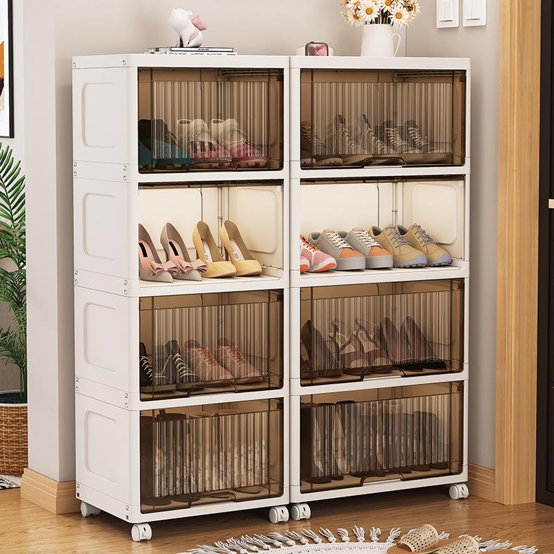 40--70CM宽可移动翻盖式置物柜家用入户收纳柜杂物储物架多层鞋柜