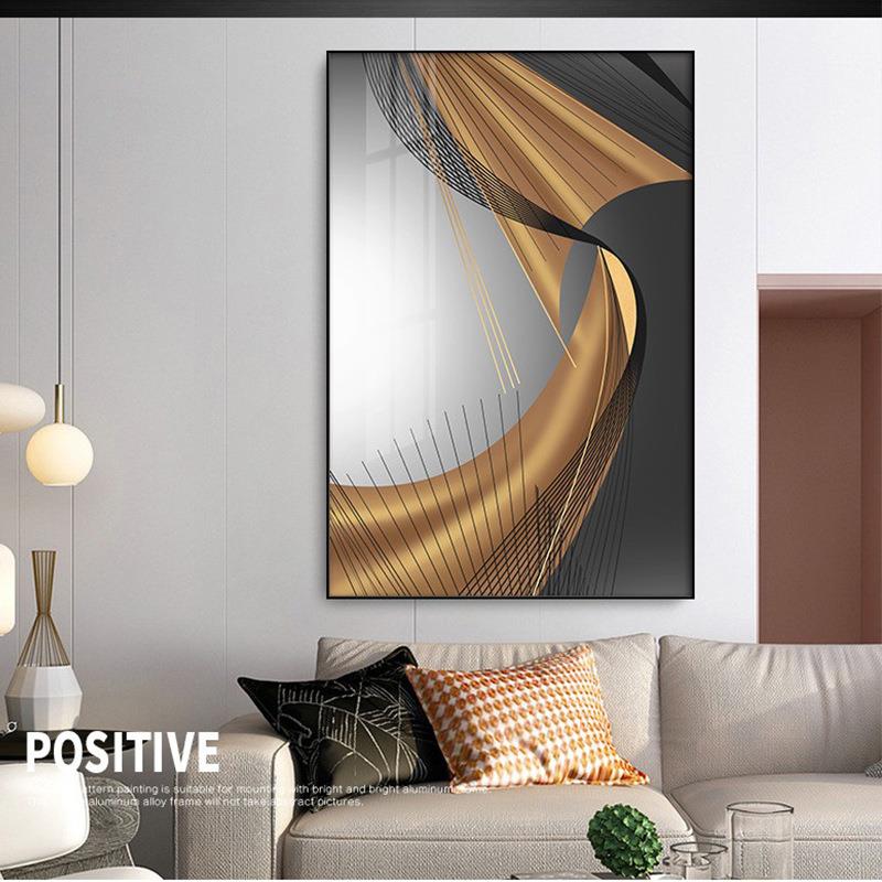 客厅大尺寸落地画大气简约沙发背景墙装饰画晶瓷挂画北欧壁画