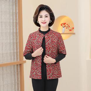 中年妈妈冬装加绒马甲女加厚短袖棉衣50岁中老年秋冬外套保暖背心