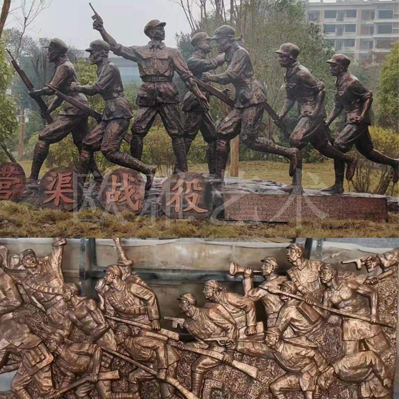 现货速发大型文化墙玻璃钢浮雕仿铜立体壁画别墅外墙装饰砂岩GRC图片