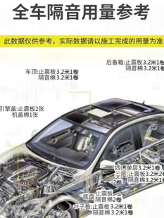 汽车止震板小车全车改装 材料四车门轮毂降噪隔音棉自粘止震隔音板