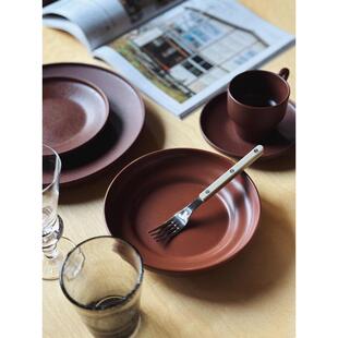 收集时光 摩挲温暖 雾面深棕系列 陶瓷咖啡杯 菜盘汤盘甜品早餐盘