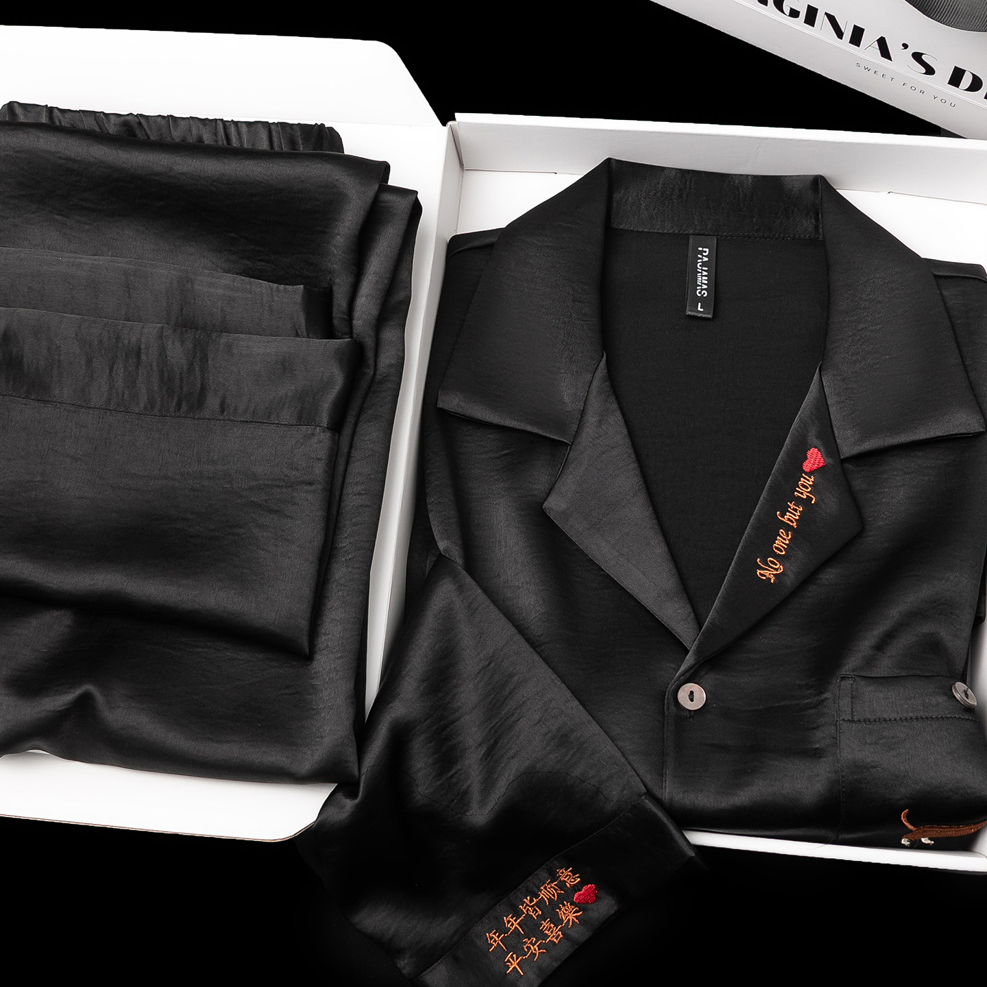 定制刺绣情侣睡衣送男友男士睡衣礼盒装2026春季冰丝男女款家居服