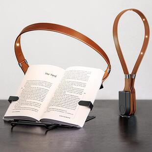 中央电视台皮革磁吸书灯夜灯护眼阅读灯可夹可立真皮灯跨境热卖