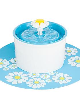 经典小花蓝色1.6L智能宠物饮水机24小时静音新鲜过滤交流水泵