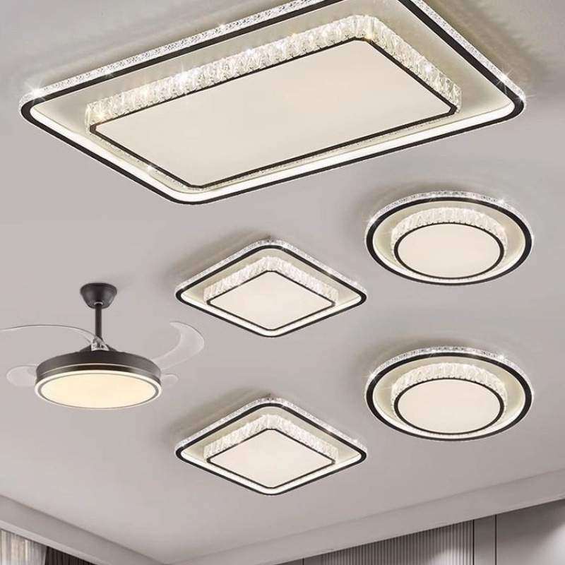 led水晶吸顶灯轻奢大气客厅灯简约现代长方形卧室灯餐厅灯具套装,3C数码配件,USB灯,淘宝优惠券,粉丝福利购,淘宝优惠卷