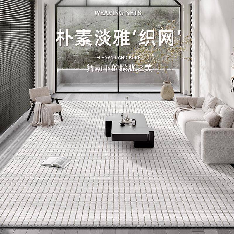 现代简约2024新款客厅地毯耐脏易打理卧室床边毯地垫轻奢高级感