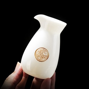家用陶瓷白酒杯二两分酒器中S式 德化白瓷酒具套装 烈酒杯仿古酒壶