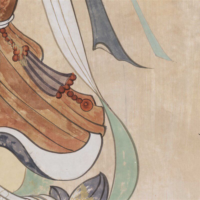 高山 观音e菩萨像敦煌壁画人物竖版挂画装饰画高清艺术微喷复制