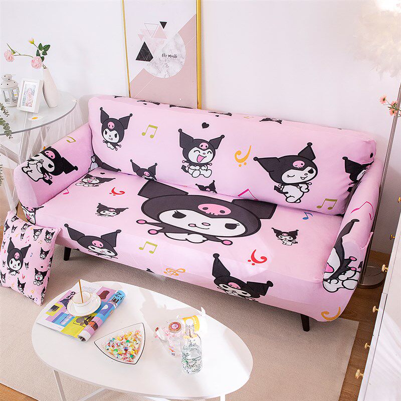 粉色少女卡通弹力沙o发罩全包可爱风沙发套布艺沙发巾单人双人盖