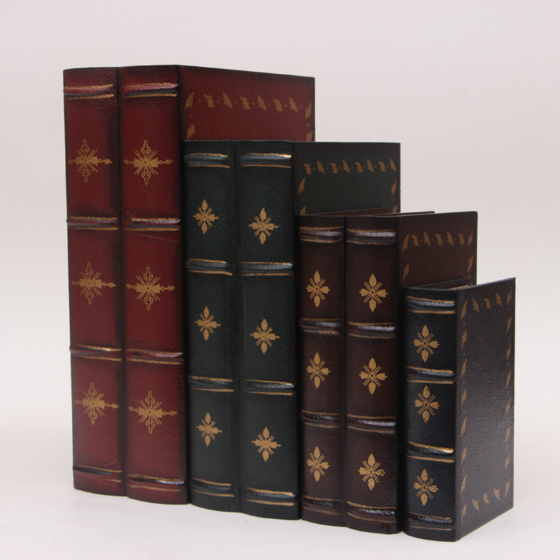 欧式复古装饰书仿真书假书摆件摄影道具书橱窗P装饰品书本书盒木