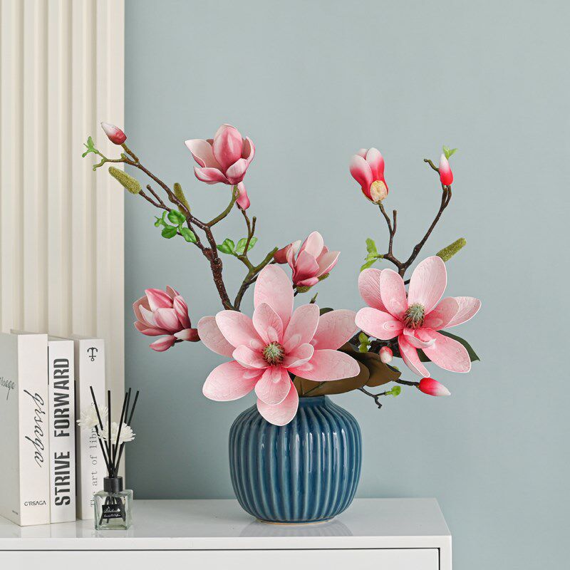 酒店大圆桌转盘中间摆件餐桌花摆花圆I形装饰微景观圆桌中心摆台