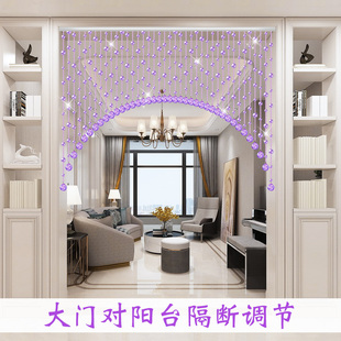 饰珠链新 水晶珠帘过道隔断帘卫生间卧室遮挡门帘家用客厅R阳台装