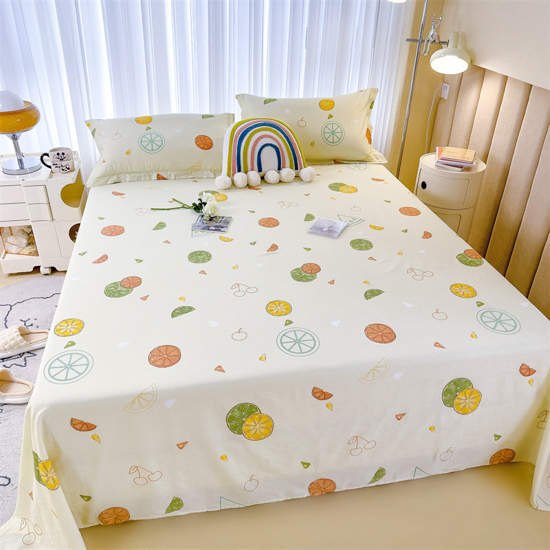 小清新纯棉床单单件100全棉单人学生宿舍被单夏R季女生床品三件套