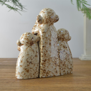 猴摆件陶瓷三不小猴子装饰品客z厅电视柜家居摆设猴年礼品结婚礼