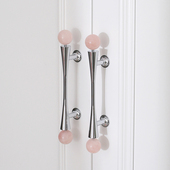 速发idoor银s轻奢风色柜门把手衣柜鞋 柜抽屉黄铜水晶圆球长拉手