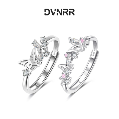 DVNRR甜心蝶语闺蜜对戒甜美精致情人节礼物送闺蜜送女友