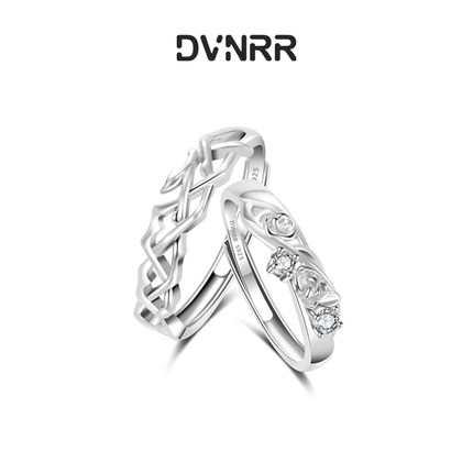 DVNRR美好玫瑰 设计师原创对戒七夕送女友礼物