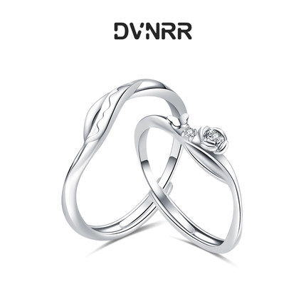 DVNRR玫瑰之约 莫比乌斯可调节对戒简约轻奢设计情侣款节日礼物