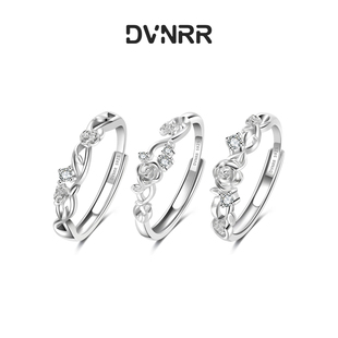 DVNRR玫瑰之恋 原创设计 三人闺蜜戒指s925银七夕礼物