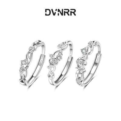 DVNRR玫瑰之恋 原创设计 三人闺蜜戒指s925银七夕礼物