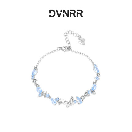 DVNRR海蓝蝶语 设计师原创蝴蝶清新手链s925银礼物送女友