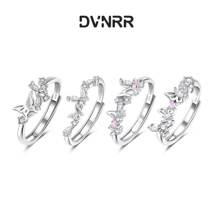 DVNRR梦幻蝶恋 青春不毕业四人闺蜜戒指精致甜美百搭原创设计戒指