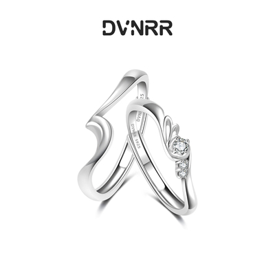 DVNRR两心相约 原创设计情侣对戒简约高级感七夕送女友礼物