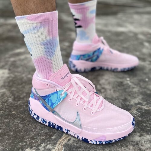 Nike/耐克正品KD13 Aunt Pearl 乳腺粉粉蓝粉色篮球鞋 DC0012-600