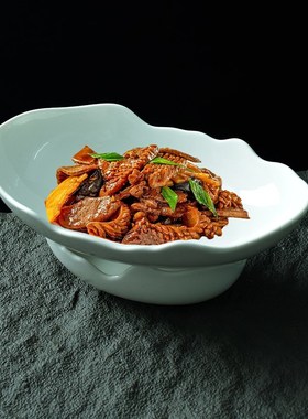 速发陶式中瓷异形高级感盘子菜盘浅用家盘中餐商用盘明炉保温酒店