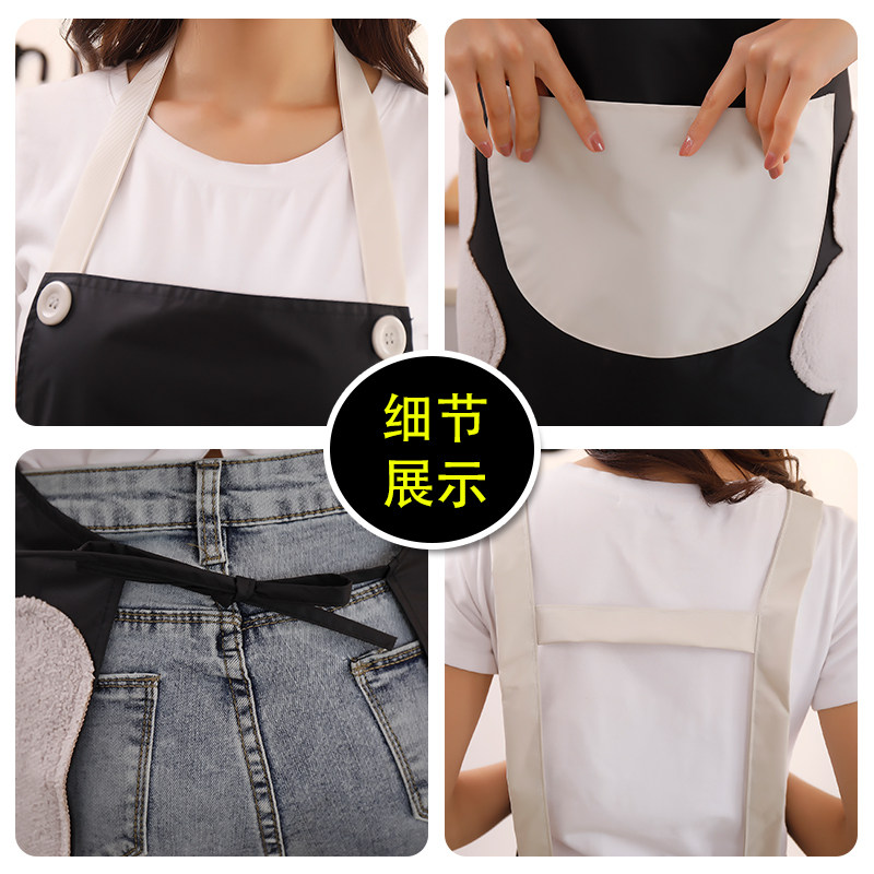 速发夏季围裙家用厨房防水防油工作服时尚可擦手无袖围腰大人男