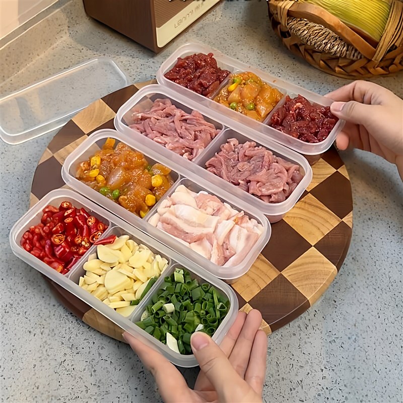 速发春节年夜饭备菜分格特厚保鲜盒级冻生肉食材收纳盒冰箱储物盒