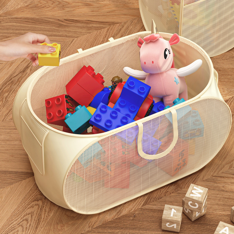 速发娃童玩具收纳筐家用大容量毛绒儿娃器理神整手提玩偶积木收纳