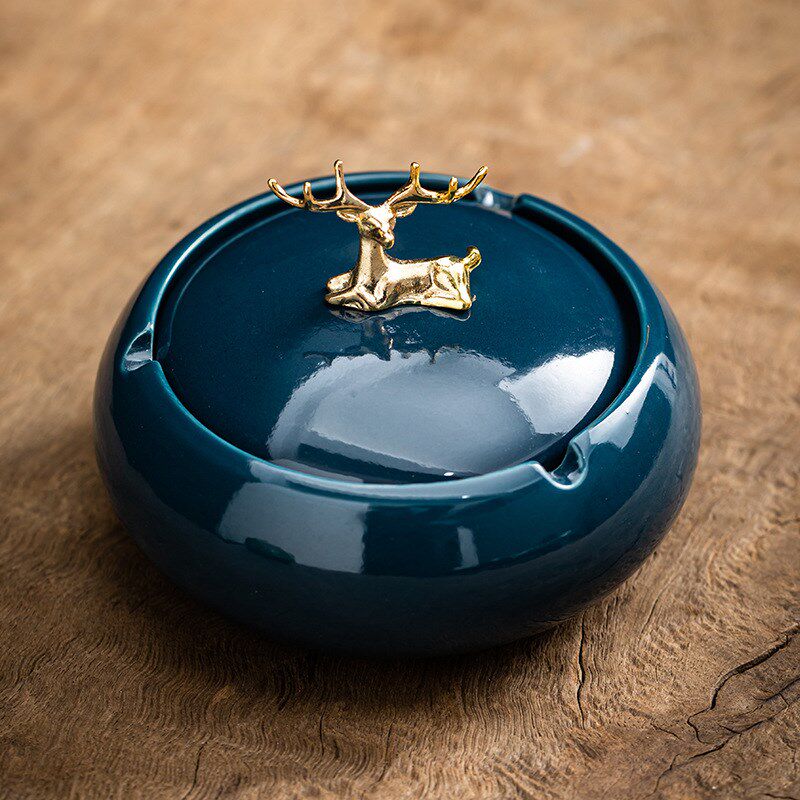 速发烟灰缸性意个客潮流家用创厅带盖防飞灰时尚欧式奢华高档有盖