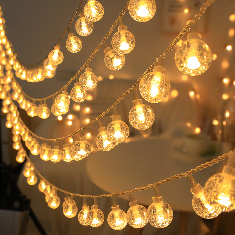 速发户外圆水小灯灯串带露营布置天幕帐篷装防灯饰球彩灯星星摆摊