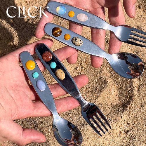 速发i玉豆糖石04不锈钢 小号餐叉勺子儿童餐意可爱创具礼品