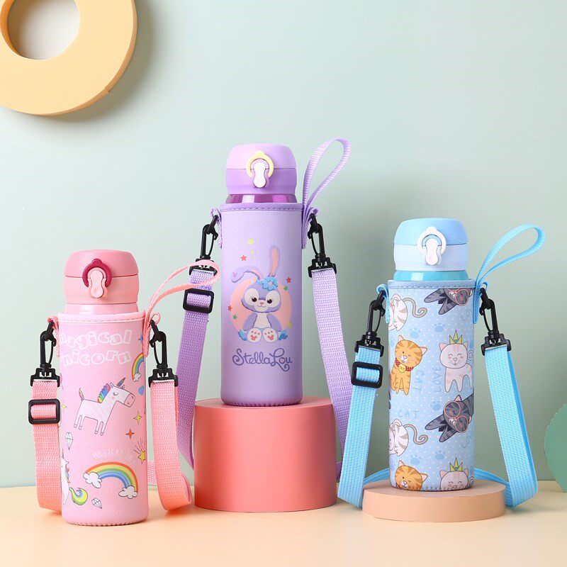 速发保温杯杯套 通用儿童背带斜挎手提水杯袋子保护套50 500