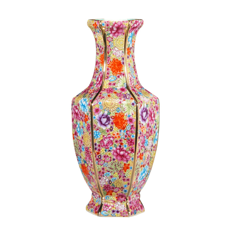 速发景德镇陶瓷器花瓶摆件彩欧式瓷瓶子创意家居客厅电视柜装饰品