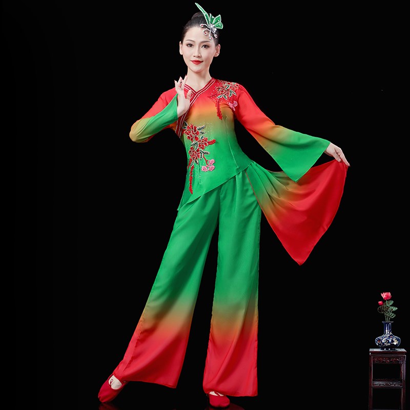 速发古典舞蹈服秧歌舞演出服装新款扇子广场舞套装东北胶州秧歌秧
